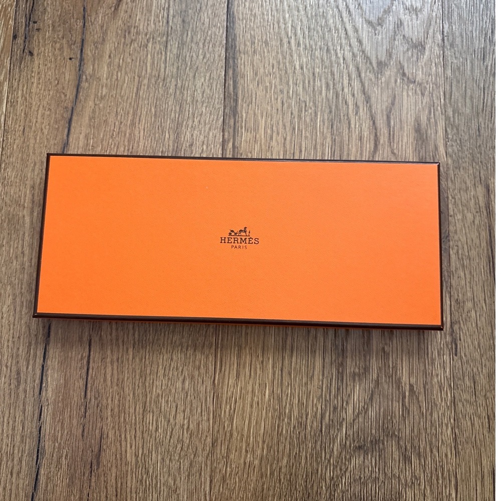 Hermes Paris Orange Rectangular Accessory Gift Storage Box Designer